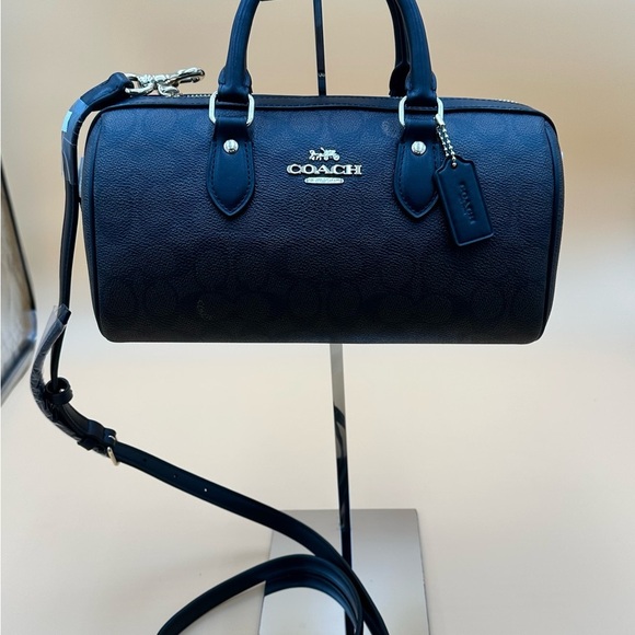 NWT Coach Rowan Long Satchel Walnut Black Signature Canvas Handbag CV963 - Picture 11 of 13